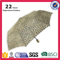 China Manufacturer Factory High Quality OEM Promotional Leopard Print Umbrella Automatic Open and Close